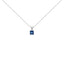 Collier Pendentif Carré en Améthyste Violet en Or Blanc 14K