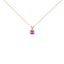 Collier Pendentif Carré en Améthyste Violet en Or Blanc 14K