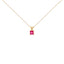 Collier Pendentif Carré en Améthyste Violet en Or Blanc 14K