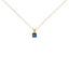 Collier Pendentif Carré en Améthyste Violet en Or Blanc 14K