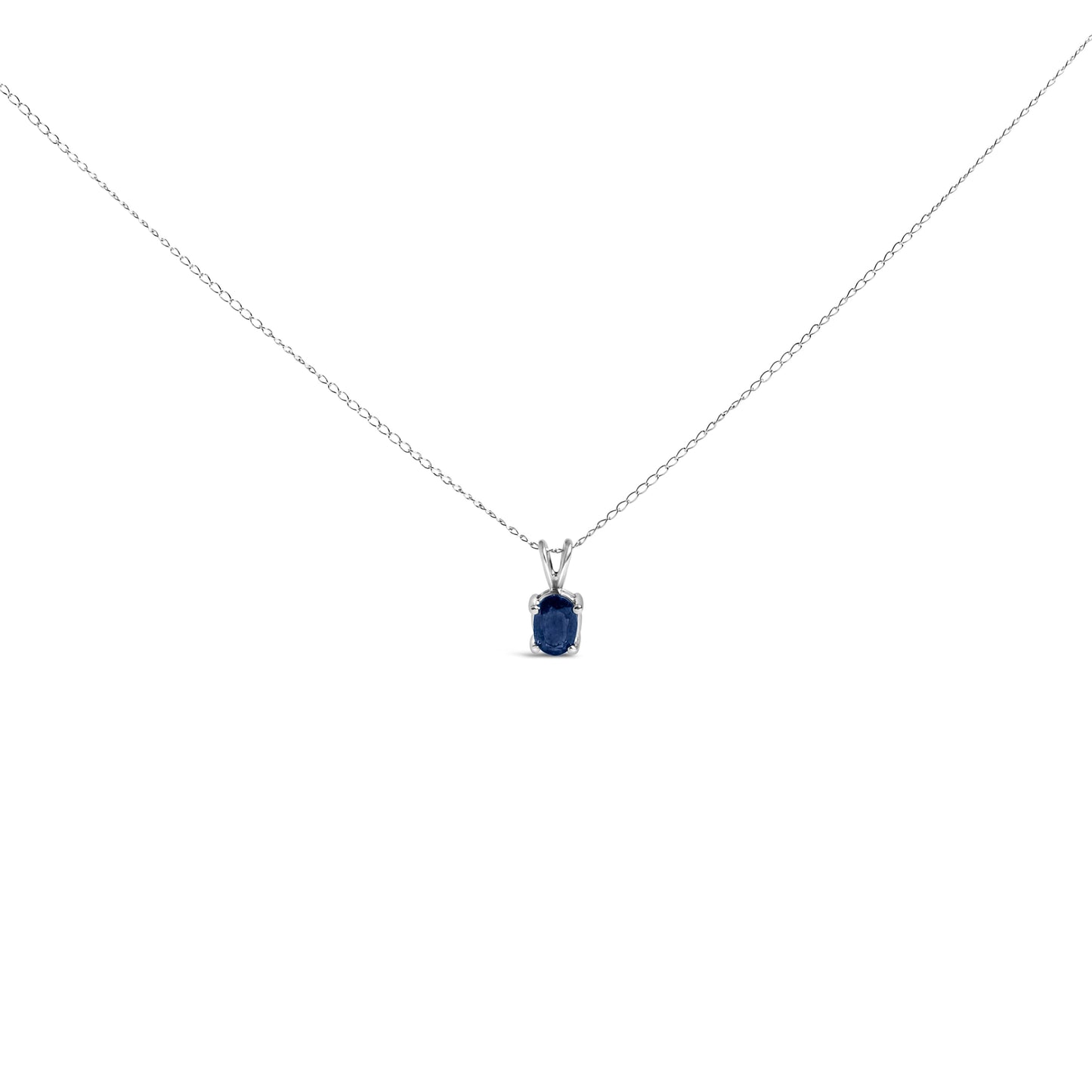 Collar con colgante de amatista púrpura ovalada en oro blanco de 14 quilates