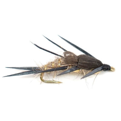 Premium Double Bead Gold Ribbed Hare's Ear Nymph Flies - Ideal for Trout & Bass - Set of 6 (Size 12) - Korvel