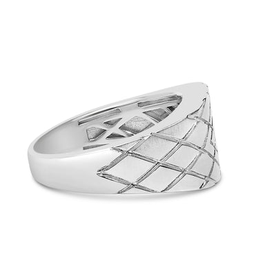 Bague en Argent Sterling avec Accent de Diamant en Forme Géométrique