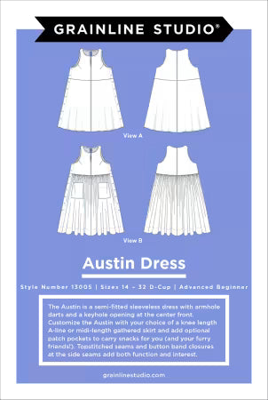Patrón de Costura del Vestido Austin (Tallas 14-32)