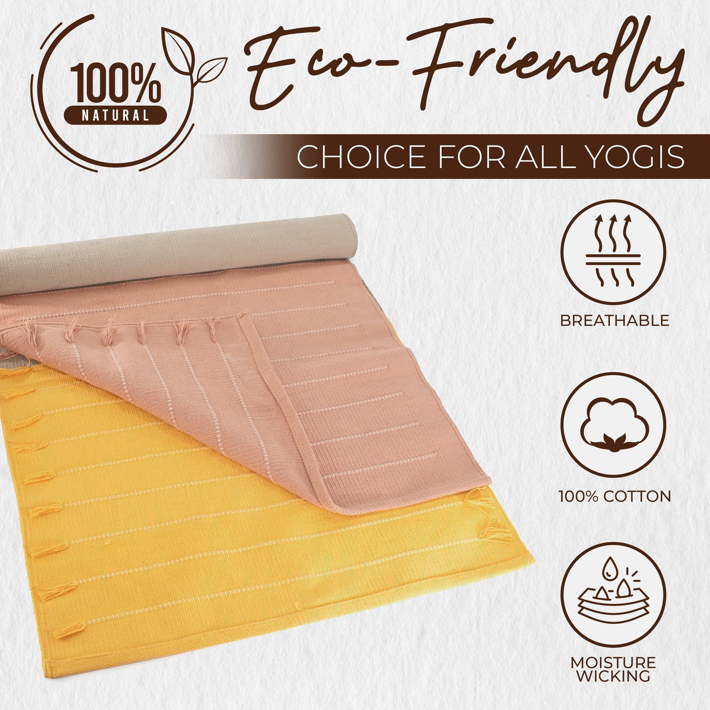 Sustainable Organic Cotton Yoga Mat for Mindful Movement - Korvel