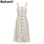 Vestido Midi de Lino y Algodón a Rayas BeAvant para Mujeres