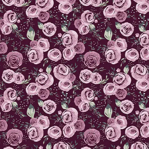 Tissu Cuddle pour Quilting Roses de Jardin - Rose Bois