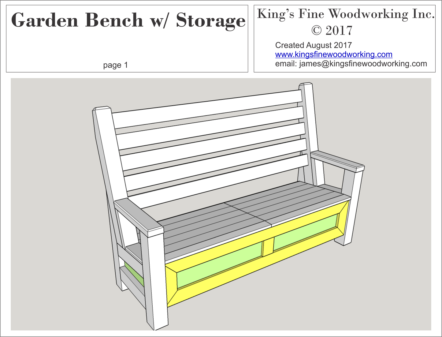 Banc de jardin élégant avec rangement caché
