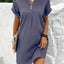 Vestido Pullover V-Neck de Dos Botones Elegante