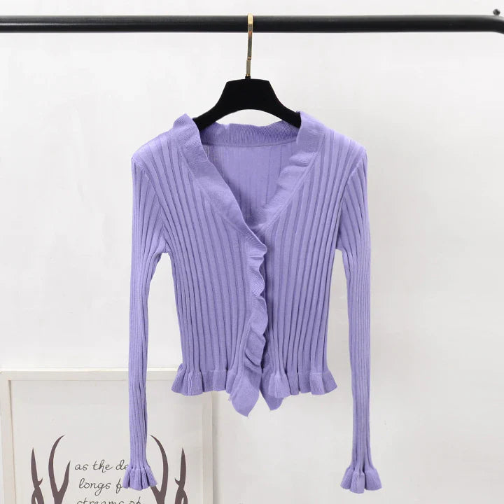 Cardigans à volants élégants pour femmes