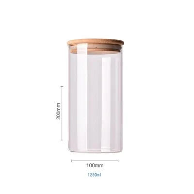 Contenants de stockage alimentaire en verre borosilicate recouverts de bambou