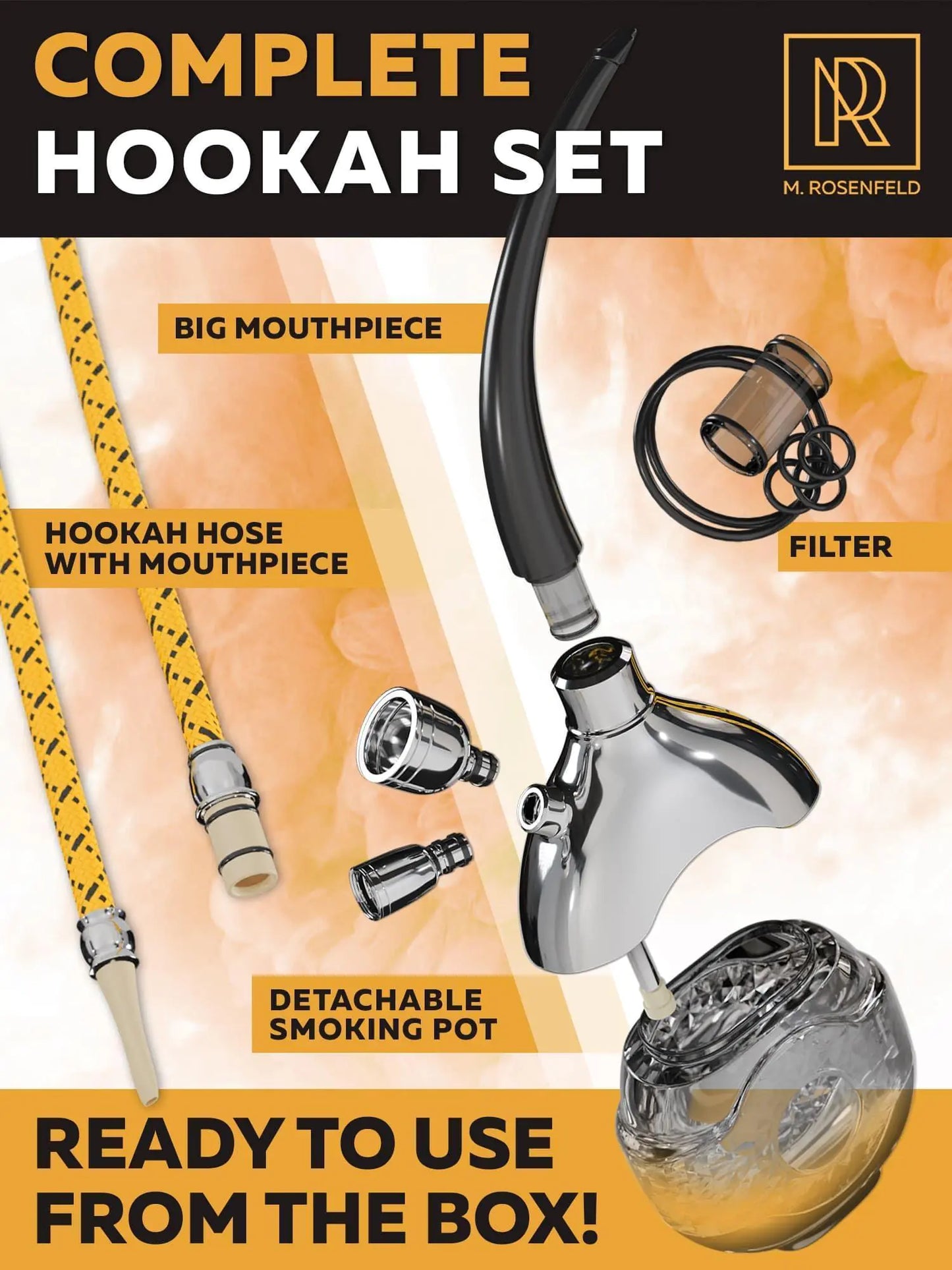 Juego de Hookah Mini Portátil - Kit de Hookah de Viaje Completo