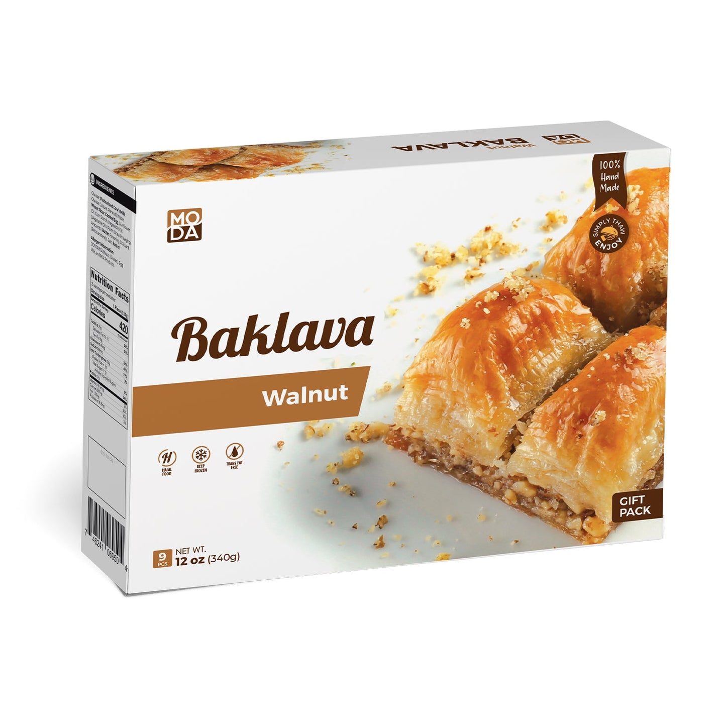 Moda Baklava – Walnut, Gift Pack, 9 pcs, 12 oz (340 g)