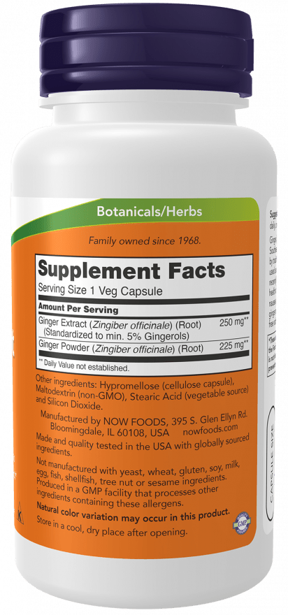 Ginger Root Extract 250 mg – Traditional Herbal Supplement