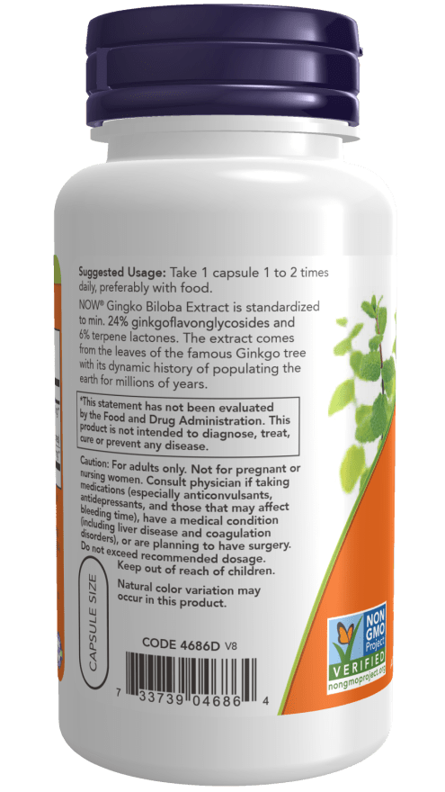 Extracto de Ginkgo Biloba Premium - 60 mg Cápsulas Veganas
