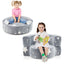 Sofá Infantil Convertible 2 en 1 que Brilla en la Oscuridad - Gris