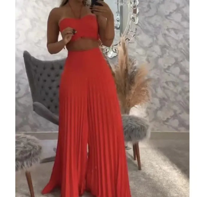 Ensemble jupe et haut uni pour femmes printemps 2023
