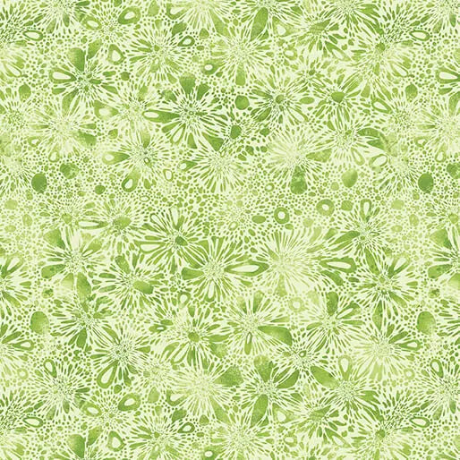 Tela de algodón verde lima Go with the Flow Burst Medium - 44"/45" por yarda