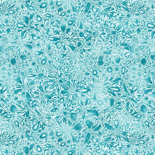 Tissu en coton turquoise moyen Go with the Flow Burst