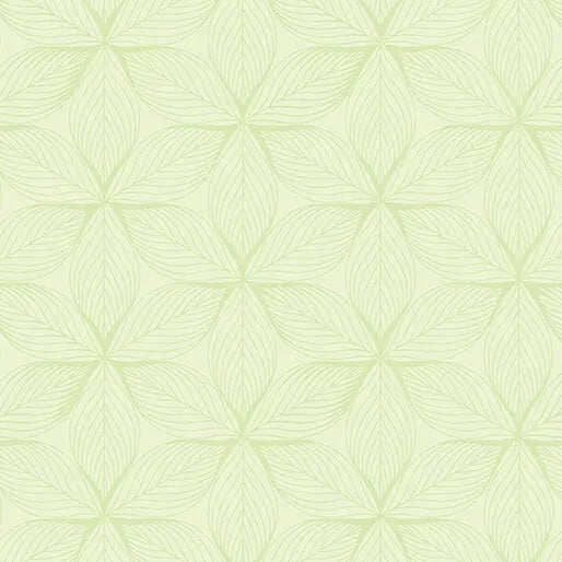 Tissu en coton léger lime avec motifs de feuilles étoilées Go with the Flow par yard
