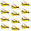 Vibrant Yellow Godzilla Hopper - Premium Foam Grasshopper Fly - 12 Pack Size 10 - Korvel