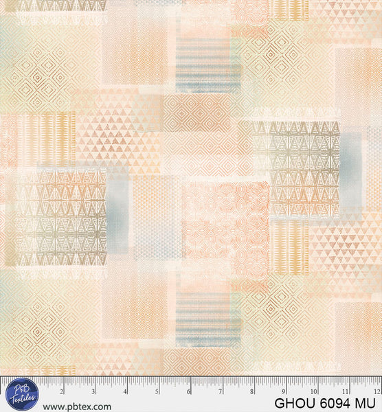 Golden Hour Multi Patchwork Geo Cotton Fabric - 44”/45” Per Yard