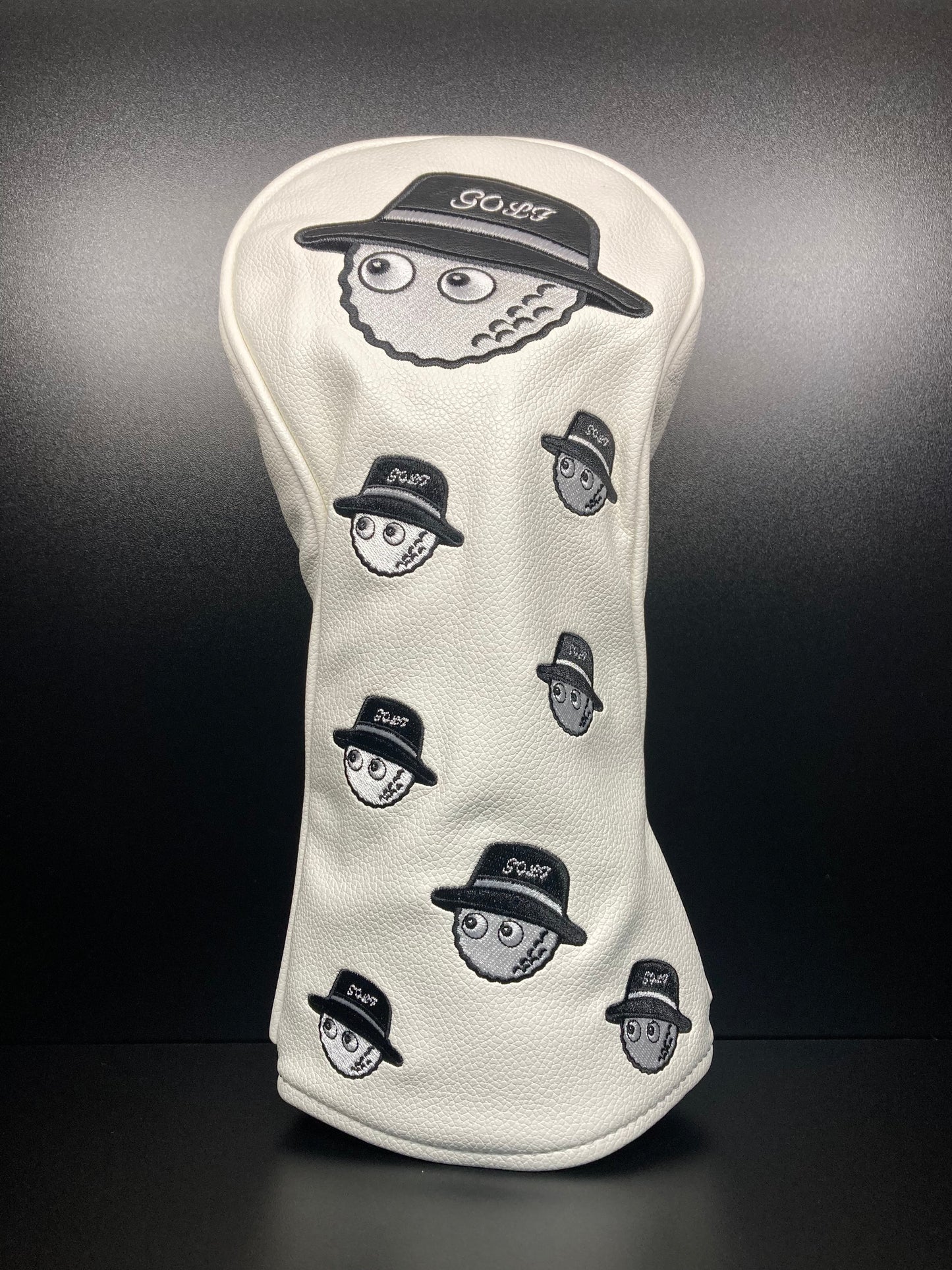 Playful Golf Ball Bucket Hat Headcover for Clubs