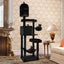 Gothic Cat Tree with 2 Cat Condos and Coffin Bed - Black