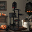 Gothic Cat Tree with 2 Cat Condos and Coffin Bed - Black