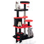 Árbol Gótico para Gatos con Cama, Condominio y Poste Rascador - Negro y Rojo