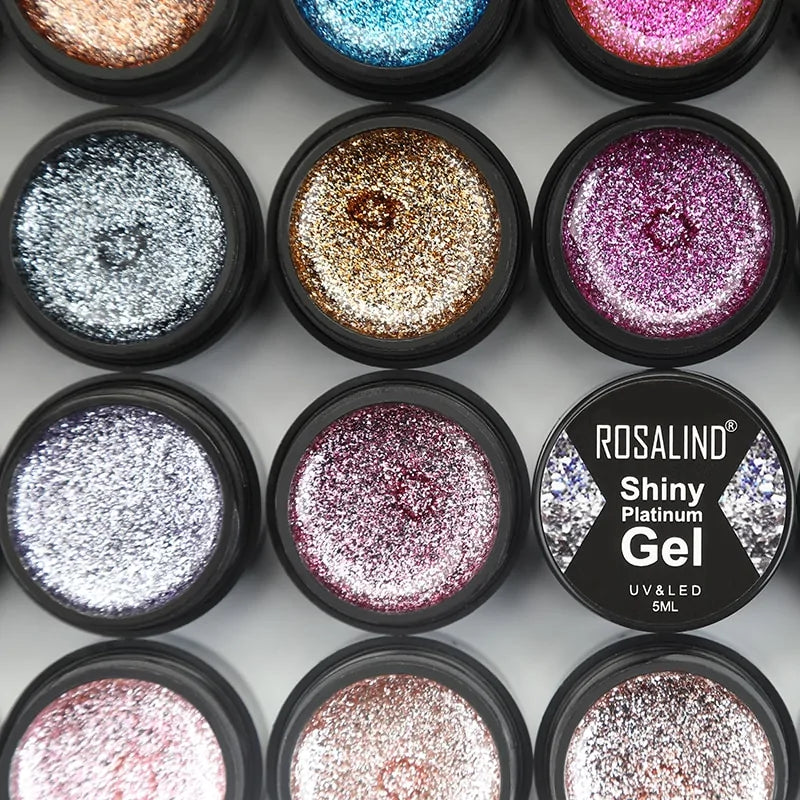 Ensemble de vernis à ongles en gel hybrides - Collection pailletée
