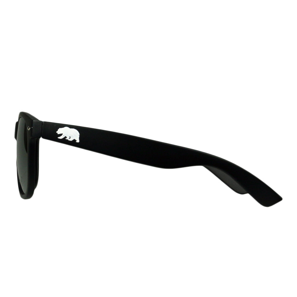 Gafas de sol negras mate con lentes espejados plateados