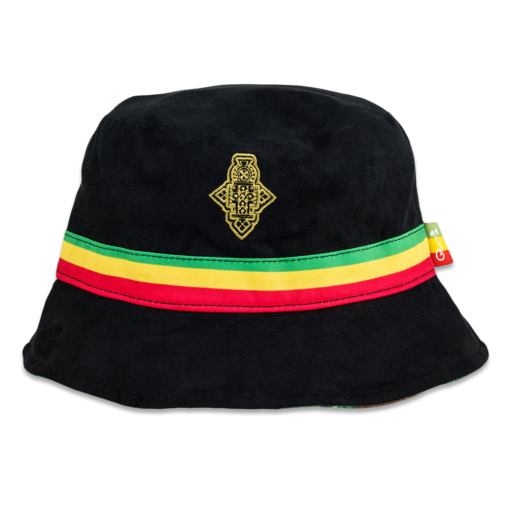 Sombrero de Cubo Reversible Rasta Cross