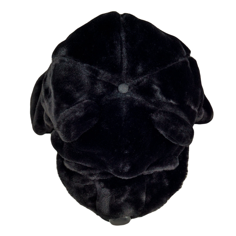 Chapeau ajusté en fourrure d'ours noir avec rabats d'oreilles