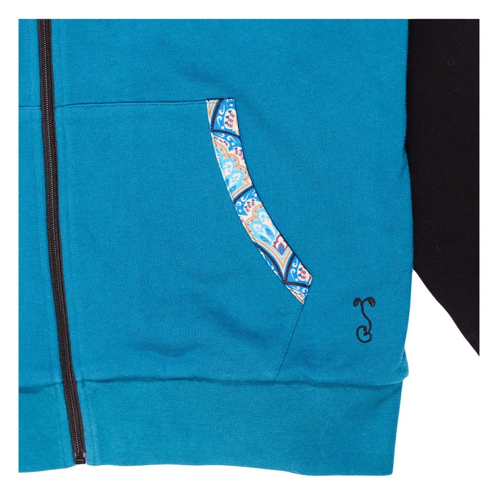 The Band Paisley Blue Zip Up Hoodie - Korvel