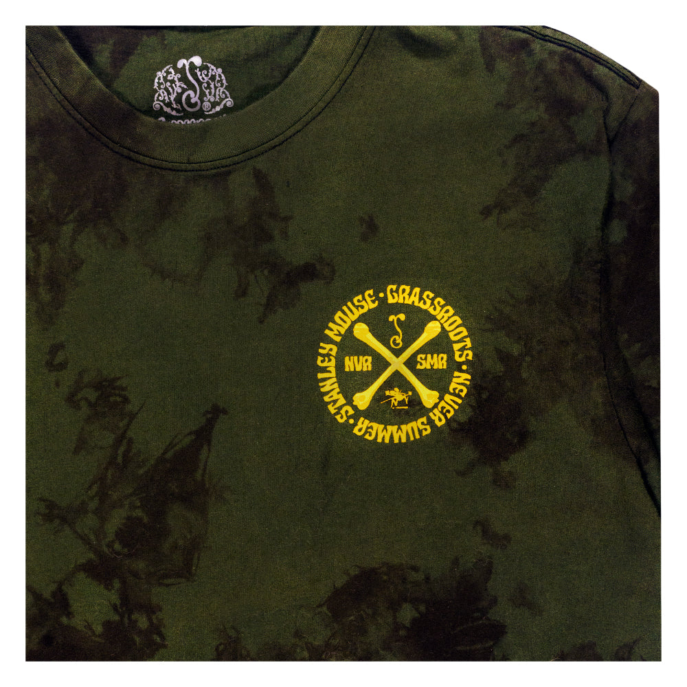 Camiseta teñida en verde Stanley Mouse Mandolin Jester