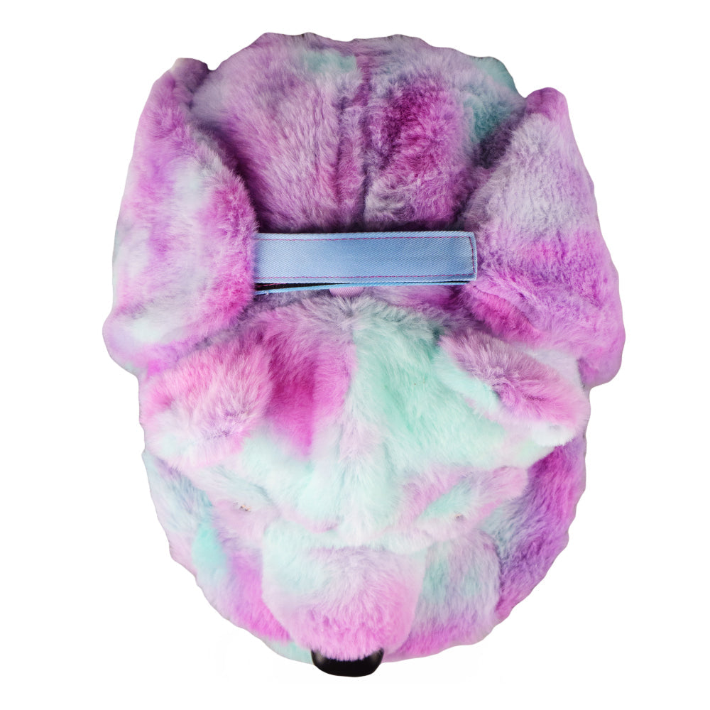Gorro Snapback de Piel Sintética con Orejeras de Oso Púrpura