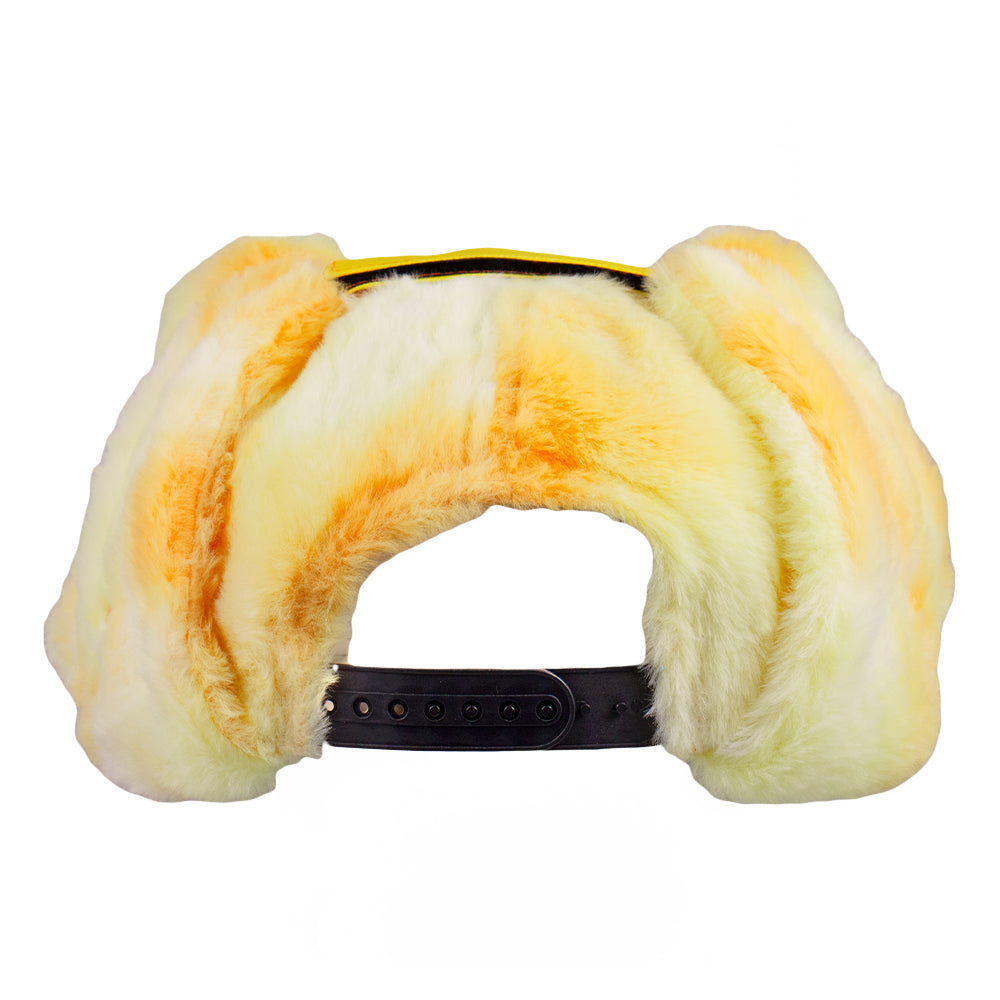 Cozy Orange Bear Fur Earflap Snapback Cap