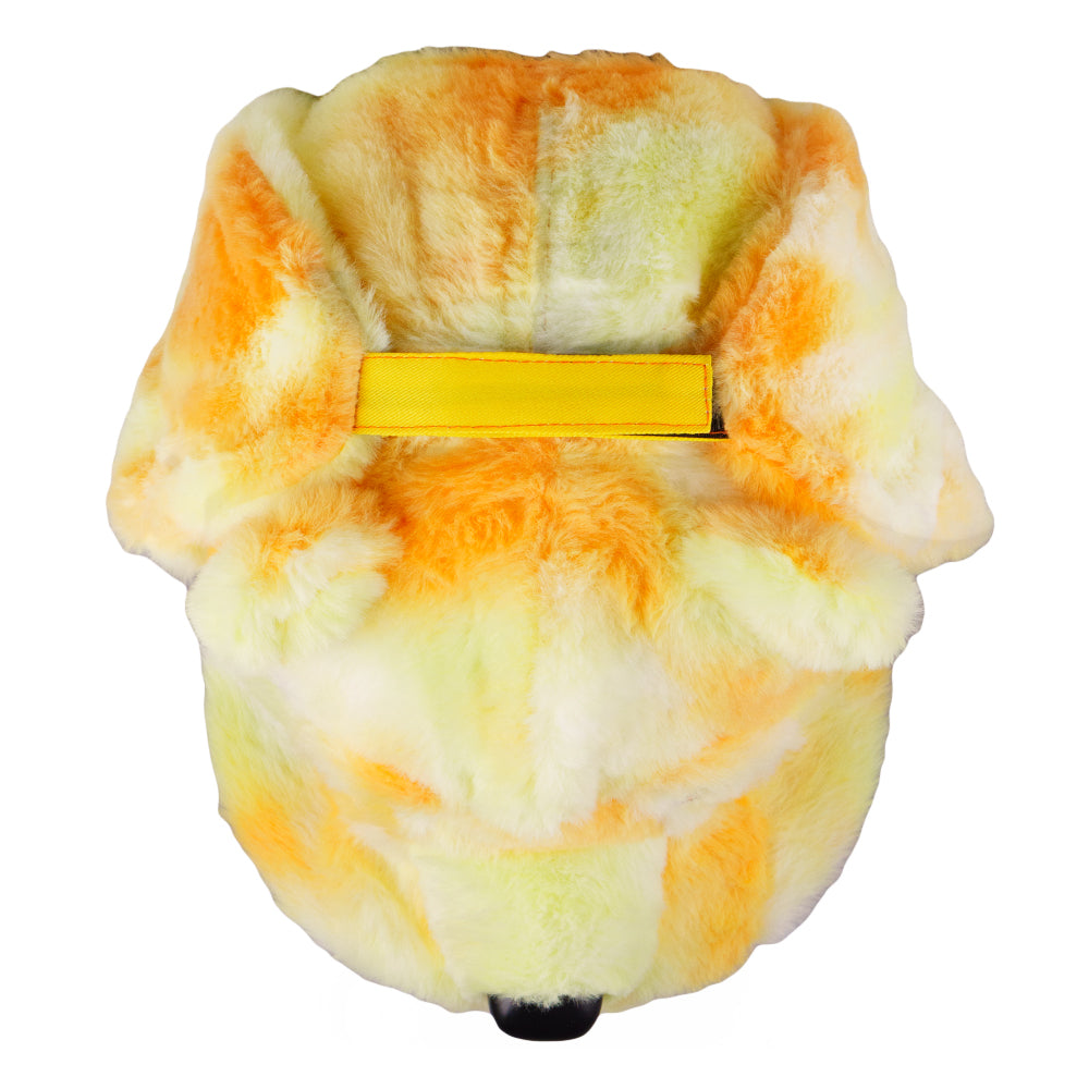 Cozy Orange Bear Fur Earflap Snapback Cap