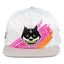 Stylust Paisley Cat White Snapback Hat