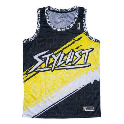 Stylust Paisley Cat Black Jersey Tank Top