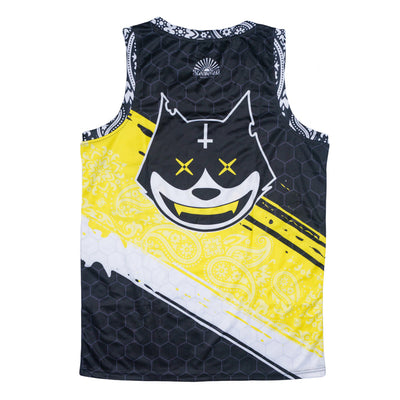 Stylust Paisley Cat Black Jersey Tank Top
