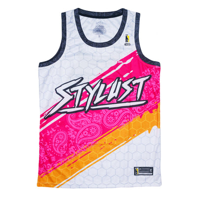 Stylust Paisley Cat White Jersey Tank Top