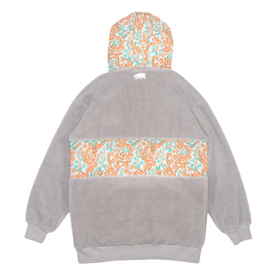 Sudadera con capucha alta de sherpa floral con oso desmontable
