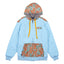 Removable Bear Floral Blue Zip Up Hoodie - Korvel