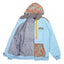 Removable Bear Floral Blue Zip Up Hoodie - Korvel