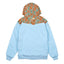 Removable Bear Floral Blue Zip Up Hoodie - Korvel