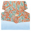 Removable Bear Floral Blue Zip Up Hoodie - Korvel