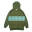 Hoodie à capuche haut en fausse fourrure verte avec ours amovible