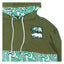 Hoodie à capuche haut en fausse fourrure verte avec ours amovible